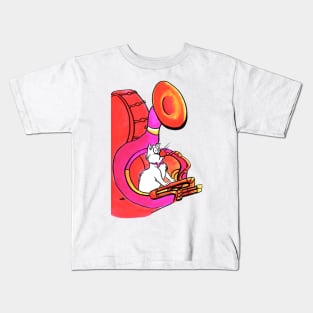 Tuba cat Kids T-Shirt